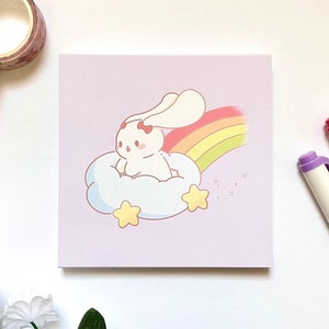 Rainbow Ride Mini Art Print | Cute Art Print | Mini Postcard Print | Kawaii Print