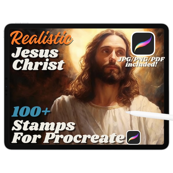 100+ Jesus Christ Stamps for Procreate, Religious Tattoo Stamp Brush, Religious Designs, Religious Reference, PNG, PDF, JPG, Realism Tattoo