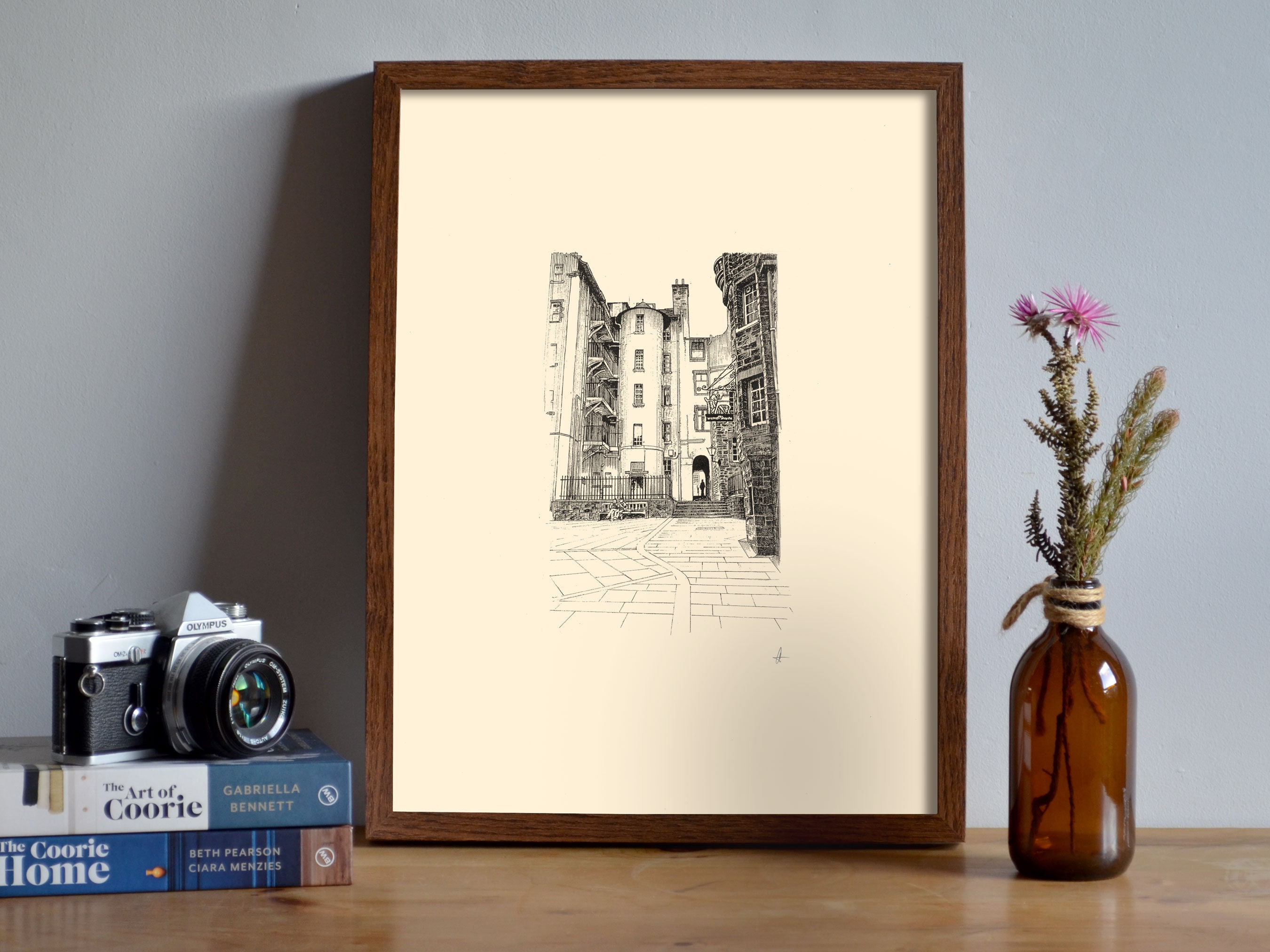 Writers Museum, Edinburgh, Pen & Ink Drawing, Unframed A3 Print, Gift Art Idea, Wall Art, Wall Decor