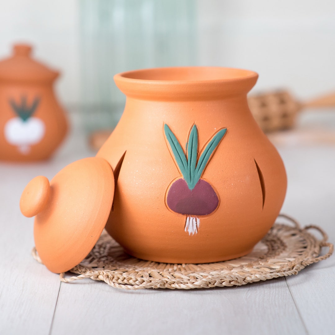 Ceramic Onion Keeper/ Large Garlic Keeper Pottery/ Garlic Etsy