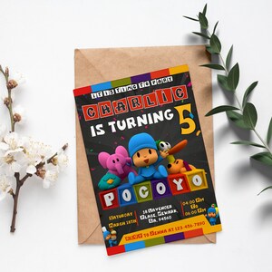 Editable Pocoyo Birthday Invitation Pocoyo Invitation Pocoyo Party Kids ...
