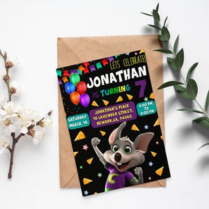 Chuck E Cheese Birthday Invitations Printable Chuck E Cheese Party ...