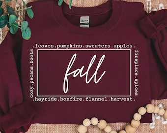 Cozy Fall Sweatshirt, Fall Words Shirt, Autumn Sweatshirt, Fall Tops for Women, Fall Shirt, Fall Sweater,