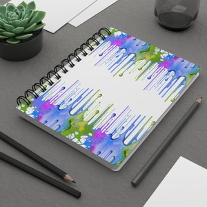 Paint Drip Spiral Notebook, School Notebook, Spiral Journal, Colorful Notebook, College Student Notebook, Dream Journal, School Supplies