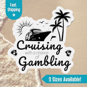Cruising with a Chance of Gambling Cruise Door Magnet, Cruise Magnets, Cruise Door Decor, Cruise Ship Magnet, Cruise Stateroom Decor