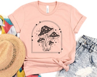 Chemise champignon cottagecore, chemise champignon, chemise champignon esthétique, chemise champignon vintage, chemise nature, chemise jour de la Terre, champignon magique