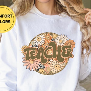 Lehrer Retro Sweatshirt, Lehrer Shirt, Lehrer T-shirt, Lehrer Geschenke, Grundschullehrer Shirt, Komfort Farben Sweatshirt