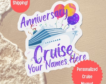 Aangepaste verjaardag cruise deur magneet, cruise deur decor, gepersonaliseerde cruise magneet, aangepaste cruise magneet, huwelijksverjaardag cruise cadeau