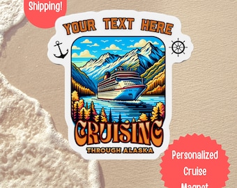 Aimants personnalisés pour porte de croisière en Alaska, aimants pour porte de croisière familiale en Alaska, décoration de porte de croisière en Alaska, décorations de porte de croisière, plaque de porte de croisière