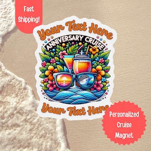 Custom Anniversary Cruise Door Magnets, Custom Cruise Door Magnets, Cruise Door Sign, Cruise Door Decor, Personalized Cruise Magnets