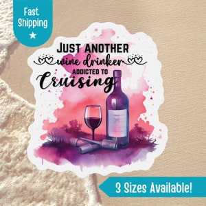 Wine Drinker Addicted to Cruising, Cruise Door Magnets, Cruise Door Decor, Cruise Magnets, Cruise Decorations, Traveler Gift, Retirement