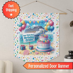 Personalized Birthday Cruise Banner - Personalized Cruise Door Banner | Birthday Cruise Decor | Custom Cruise Sign | Door Banner for Cruise