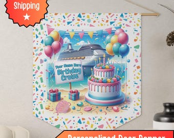 Personalized Birthday Cruise Banner - Personalized Cruise Door Banner | Birthday Cruise Decor | Custom Cruise Sign | Door Banner for Cruise