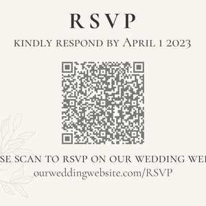 Wedding RSVP Digital Download QR Code