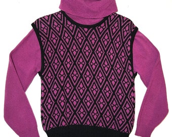 Vintage Pendleton Women's Size Medium 100% Wool Sweater Vest + Turtleneck 2 piece set