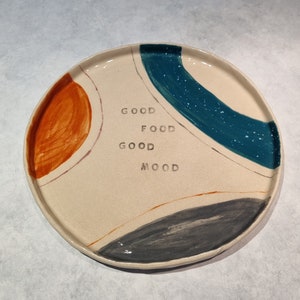 Good Food Ceramic Plate, Handmade Ceramic Plate, Breakfast Plate, Handmade Pottery image 2