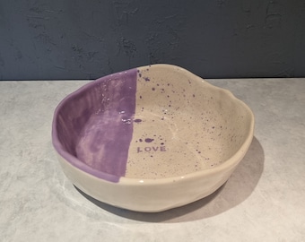 Love Yourself Ceramic Bowl, Handmade Ceramic Plate , Salad Bowl, Fruit Bowl, Tableware