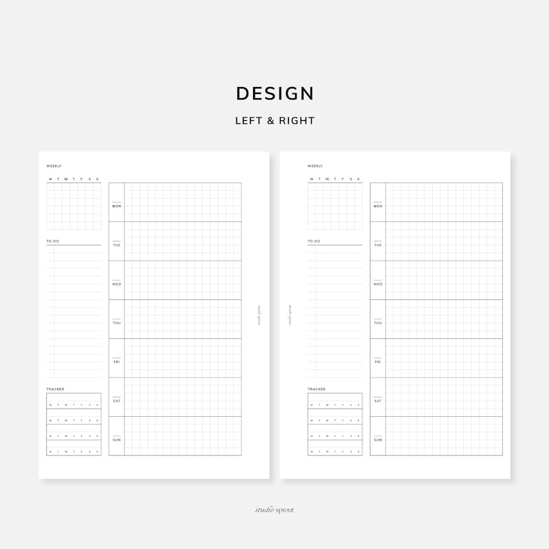 Weekly Planner | A5 Printable Inserts | WO1P Week on One Page | Week at ...