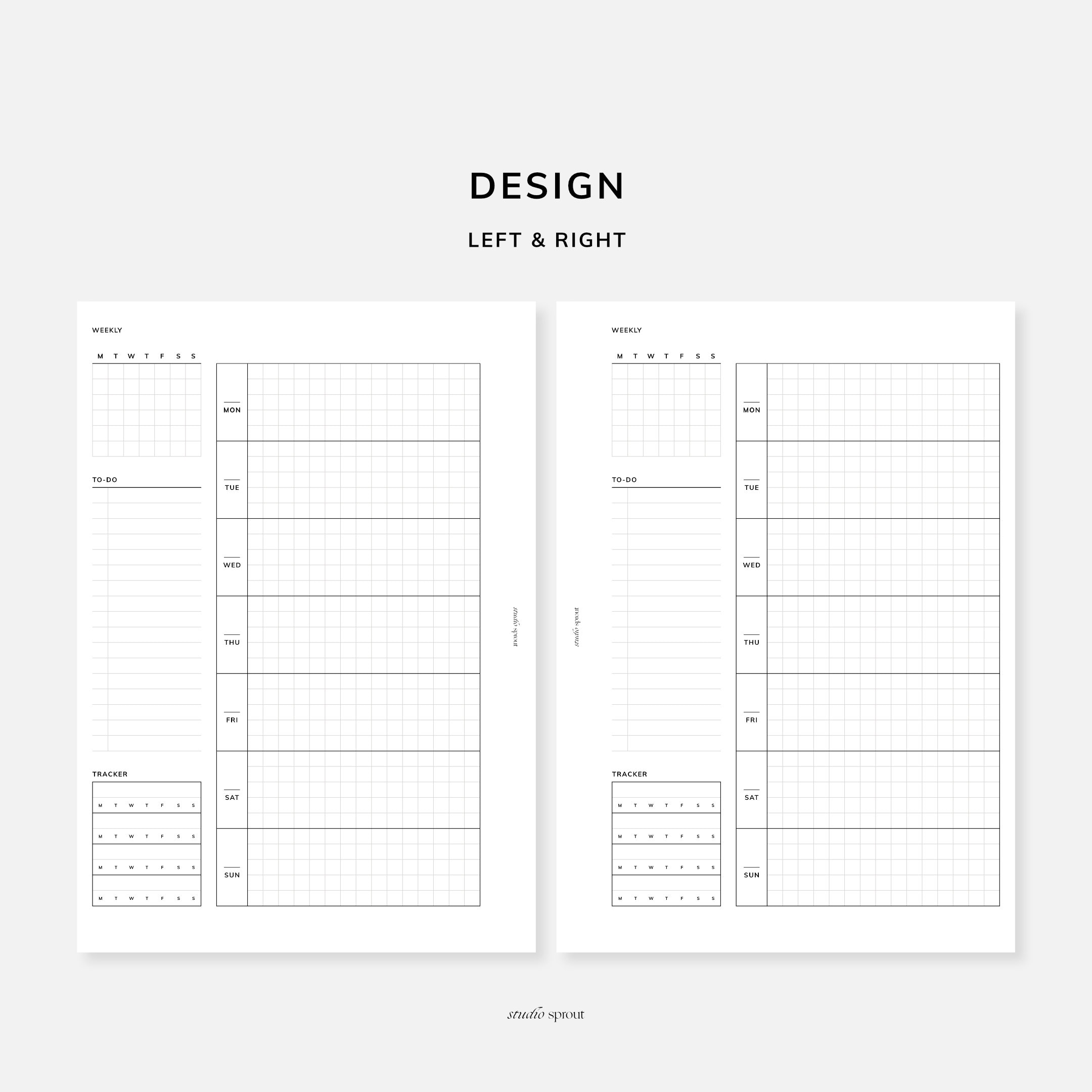 Weekly Planner A5 Printable Inserts WO1P Week on One Page Week at a ...