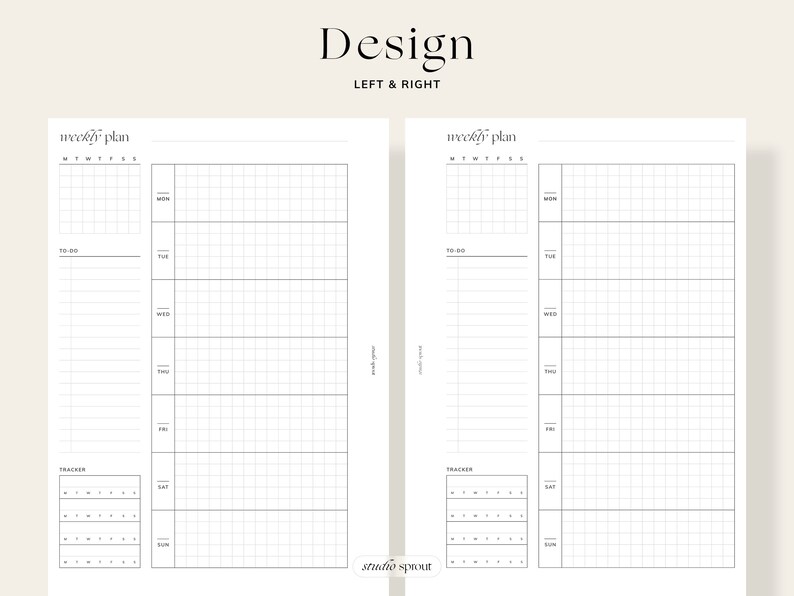 Weekly Planner A5 Printable Inserts WO1P Week on One Page - Etsy