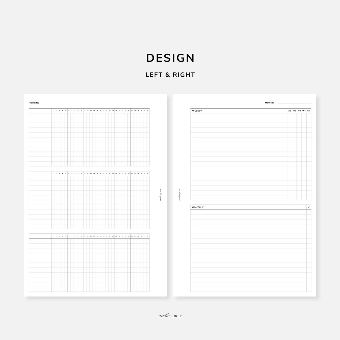 Routine Tracker With Cover A5 Printable Inserts Monthly Habit Tracker ...