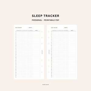 May include: A printable sleep tracker with two pages. Each page has a grid with 31 rows and 12 columns. The columns are labelled with numbers 1-12, representing the hours of the day. The rows are labelled with numbers 1-31, representing the days of the month. The page also has a section for notes.
