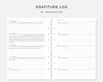 Registro della gratitudine / Inserti stampabili A5 / Diario della gratitudine / Diario della consapevolezza e della cura di sé