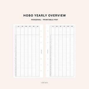 May include: A printable yearly overview planner for personal use. The planner is divided into two pages, with each page showing six months of the year. The months are labeled at the top of each column. The planner has a grid layout with numbered rows from 1 to 31.