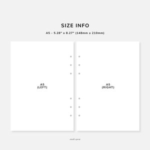 Weekly Planner | A5 Printable Inserts | WO1P Week on One Page | Week at ...