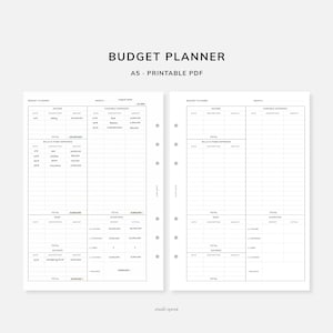 Budget Planner | A5 Printable Inserts | Money Management & Financial Planning | Finance Template Sheet