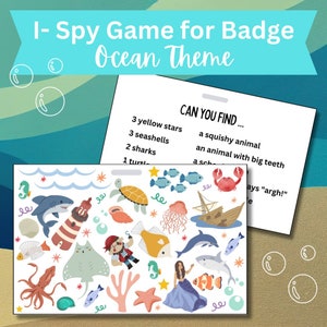 Child Life Specialist badge games / Distraction games for hospital badge / On-the-go games for kids / Look-and-Find Ocean-Themed