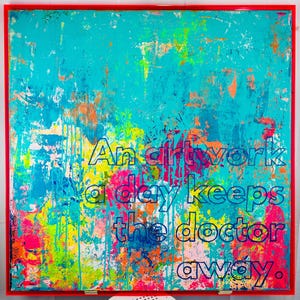 abstract painting, acrylic glass frame, abstract art, original, 100 x 100 cm, modern art, canvas, picture, pink, colorful