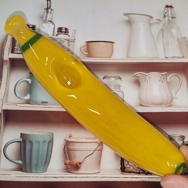 Banana Glass Pipe, Yellow Shaped Glass Hand Pipe, Intoxicating Spoon Pipe