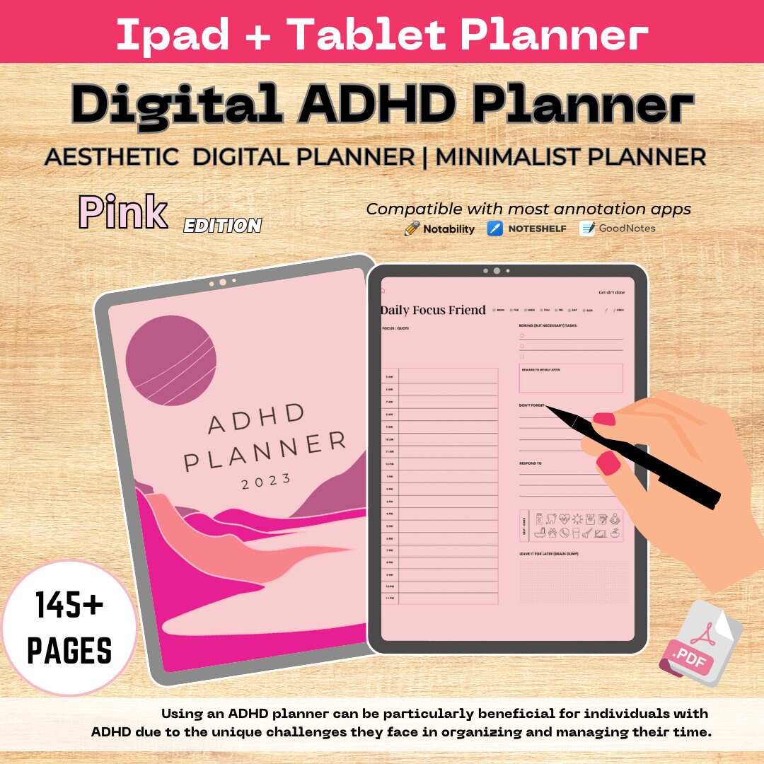 ADHD Planner, Digital ADHD Planner, Minimalist Planner, Adhd Resources