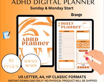 ADHD Digital Planner  | ADHD Daily Planner | ADHD  Organizer | Adhd Planner Adults | adhd to do list | adhd resources | Neurodivergent