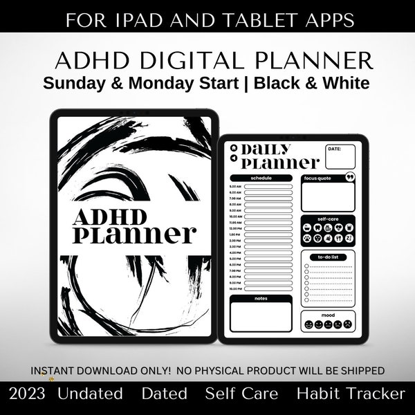 adhd homework checklist ADHD Digital Planner | ADHD Planner | ADHD Organizer | Goodnotes Planner | Notability Planner | Daily, Weekly, Monthly Planner