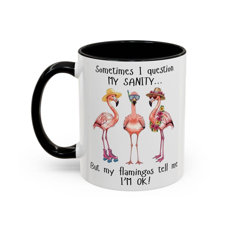 Funny Flamingo Mug Coffee Cup Ceramic Design Kitchen Accessory Office Desk Humor Gift Birthday Present Tropical Theme Quirky Decoration image 11