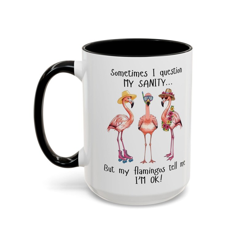Funny Flamingo Mug Coffee Cup Ceramic Design Kitchen Accessory Office Desk Humor Gift Birthday Present Tropical Theme Quirky Decoration image 13