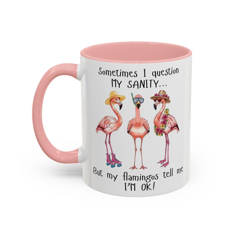 Flamingo Coffee Mug Birthday Gift Idea Humorous Ceramic Cup Quirky Office Accessory Desk Decoration Tropical Theme Design Morning Coffee Essential Perfect Present Friend Gift Coworker Surprise Available Multiple Sizes Microwave Safe