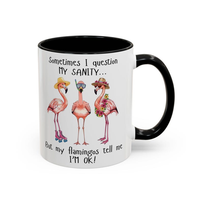 Funny Flamingo Mug Coffee Cup Ceramic Design Kitchen Accessory Office Desk Humor Gift Birthday Present Tropical Theme Quirky Decoration image 10