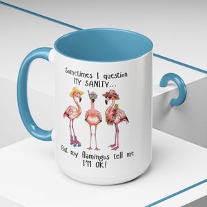 Ceramic Flamingo Cup Funny Coffee Mug Morning Routine Essential Kitchen Accessory Microwave Safe Dishwasher Safe Multiple Size Options Available Tropical Theme Design Quirky Desk Decoration Perfect Birthday Present Unique Gift Idea Humorous