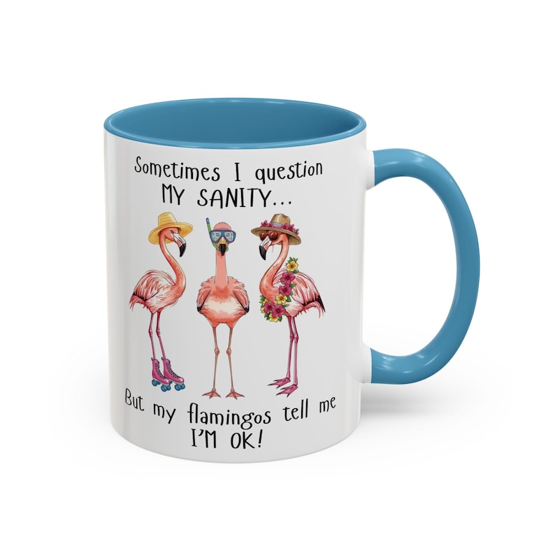 Funny Flamingo Mug Coffee Cup Ceramic Design Kitchen Accessory Office Desk Humor Gift Birthday Present Tropical Theme Quirky Decoration image 16
