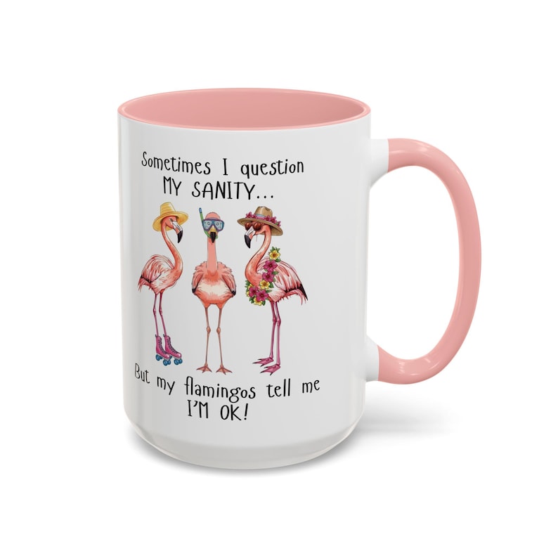 Funny Flamingo Mug Coffee Cup Ceramic Design Kitchen Accessory Office Desk Humor Gift Birthday Present Tropical Theme Quirky Decoration image 14