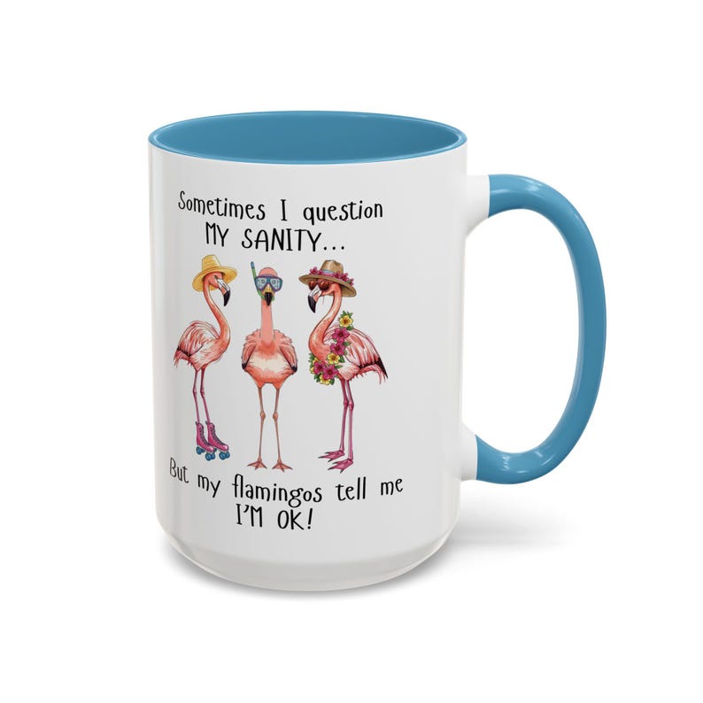 Funny Flamingo Mug Coffee Cup Ceramic Design Kitchen Accessory Office Desk Humor Gift Birthday Present Tropical Theme Quirky Decoration image 15