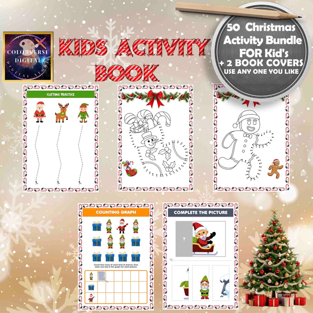 Christmas Activity Book | 50+ Kids Games, Coloring Pages (printable PDF ...