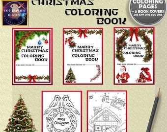 Kawaii Christmas Coloring Pages, 180 Pages, Cute Coloring, Kawaii Gifts, Cute Kawaii, Kawaii Anime, Kawaii Coloring, Santa, Digital Download