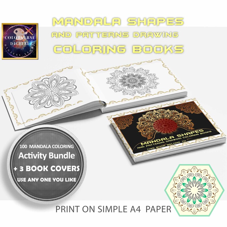 Random Shapes Coloring Book – 51 Einzigartige Muster Auf Schwarzem Hintergrund, Entspannendes Malbuch Für Alle Altersgruppen