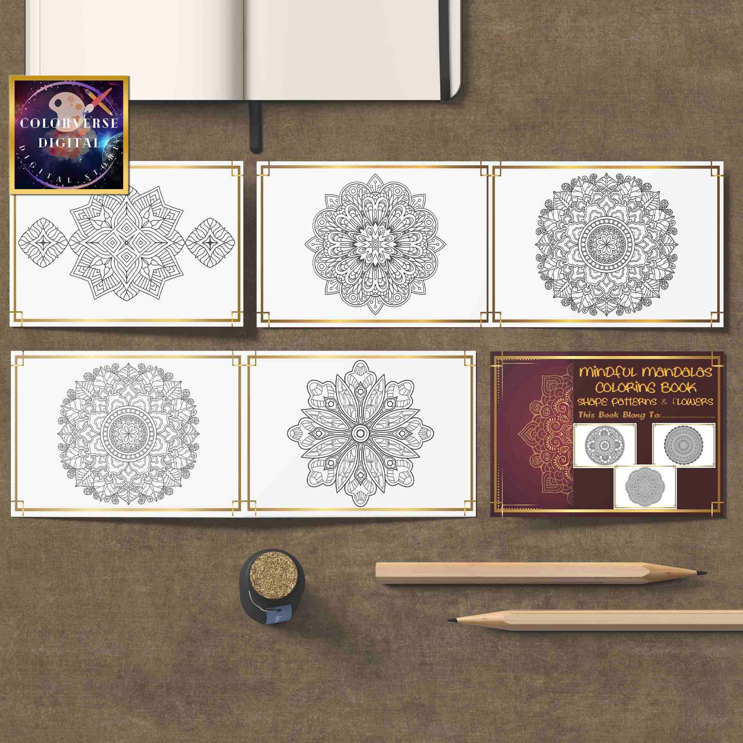 Mandala Coloring Book | 192 Printable Pages, Shapes, Flowers (PDF ...