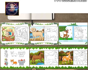Jungle Animals Coloring Book: 140+ Safari Wildlife Pages (PDF Download)