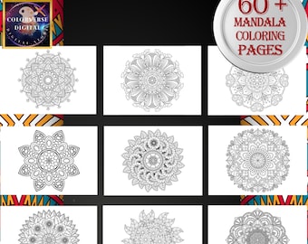 Magnificent Mandalas: An Adult Coloring Book with more than 60 Relaxing Mandala Coloring Pages (Printable PDF / Instant Download)